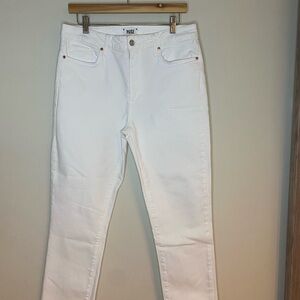PAIGE Women's Crisp White Straight Leg Jeans